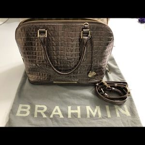 Brahmin Satchel Gunmetal Silver